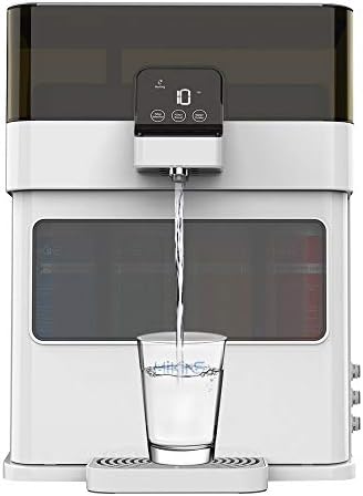 HiKiNS Reverse Osmosis Water Filtration System 100GPD Countertop Smart 4-Stage Drinking RO System with Intelligent Display Water Quality TDS Detection Function and Snap-on Quick Replacement Filters