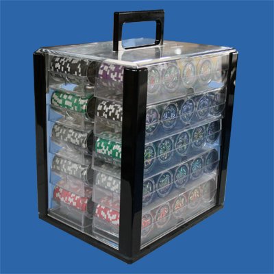 IDS New 1000 Casino Poker Chips CASE Carrier with Acrylic Racks - Thumbnail 5