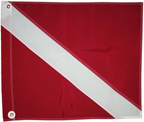 Xtra Heavy Nylon Diver-Down Flag, Slip on Style (48"x 60", Red &amp; White Dive Flag)
