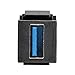 Tripp Lite USB 3.0 Keystone Panel Mount Coupler (F/F), All-in-One, Black (U325-000-KP-BK)