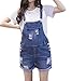 Klorim Womens Ripped Adjustable Lace-up Denim Maternity Shortalls