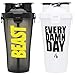 Hydra Cup Dual Threat - Protein & Pre Shaker Bottles, Shaker Cup, 28oz, 2 Pack (Every Damn Day & Stealth Beast)