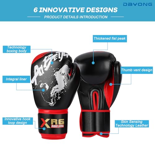 DAYONG Kids Boxing Gloves, PU Boxing Training Gloves, 3-9 Years Boys and Girls Punching Gloves for Kickboxing Sanda Training