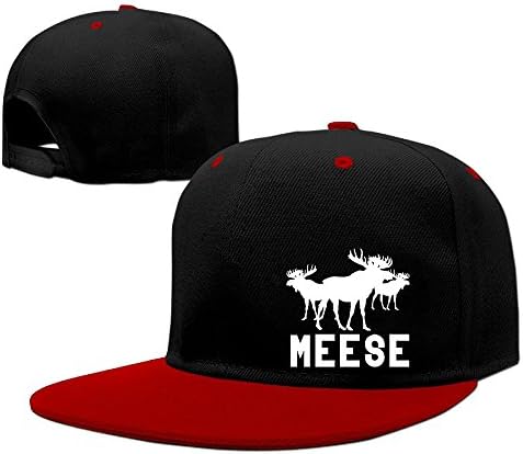 Moose Meese Hip Hop Baseball Caps Breathable Flat Bill Plain Snapback Hats Red