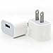 iPowerdirect® 2 Pack 1A 5V USB Power Adapter Wall Charger For Apple iPhone SE iPhone 6 6S Plus iPhone 5S 5 iPod Samsung Galaxy S6 Edge+ S5 S4 Note 5 4 3 2 HTC M8 M9 LG Nokia SmartPhone