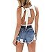 Antopmen Women's V Neck Backless Bodysuit