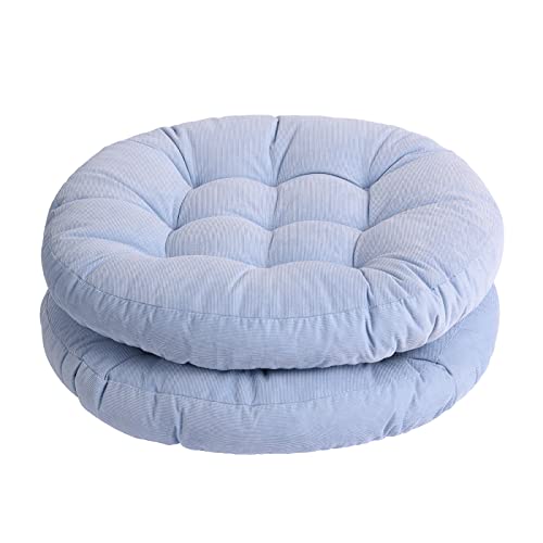 Photo 1 of Tiita Round Office Chair Cushions 22x22 Inch Outdoor Seat Pads Set of 2 Throw Floor Pillows for Adults Sitting Patio Garden, Sky Blue