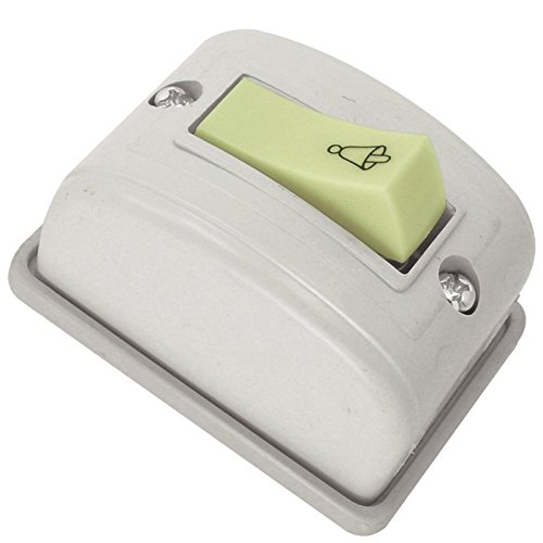 Interruptor Sobrepor Branco Campainha Retangular Cinza Radial