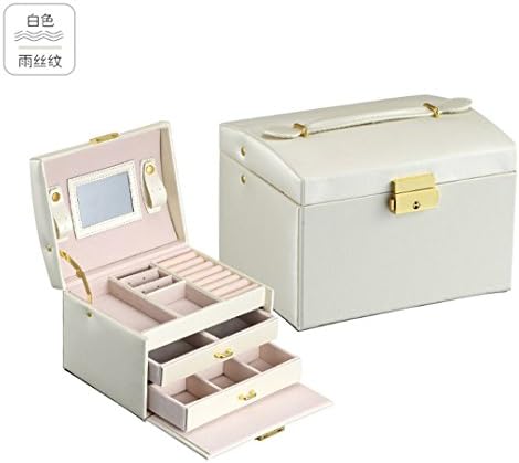 MHSTYJT Three-Layer Crocodile Pattern Pu Leather Jewelry Box