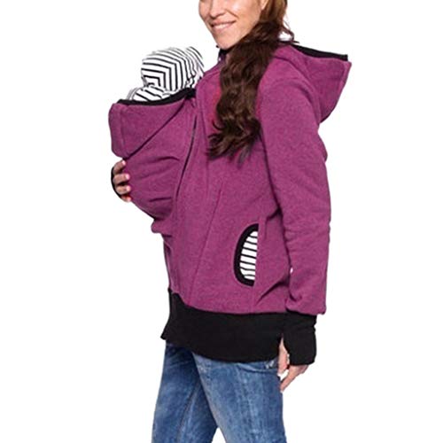 Womenâ€™s Maternity Breastfeeding Kangaroo Hoodie Jacket for Baby Carrier Wrap Top Wearing Care Shirts Coat