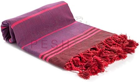 PESHTOW CARNIVAL Model Turkish Hammam Peshtemal Towels, Peshtamal, Turkish Fouta Towels (Purple)