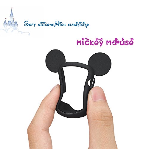 pipigo iWatch Case 38MM Series 3/Series 2/Series 1 Sport/Edition/Nike Soft Silicone Protective Cover for Cartoon Mouse Ears Apple Watch Case (Black)