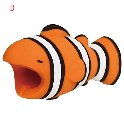 Unpara Cute Cable Bite for Iphone Smartphone Cable Cord Animal Phone Accessory Protects (Clownfish)