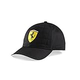Ferrari Black Quilt Stitch Hat Cap Formula 1, Black, Adjustable, OSFA
