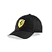 Ferrari Black Quilt Stitch Hat Cap Formula 1, Black, Adjustable, OSFA