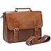 Zebella Vintage Pu Leather Briefcase Shoulder Business Laptop Messenger Bags Tote - Light Brown