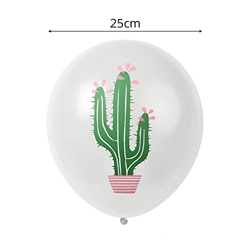 Confetti Balloon - 15pcs 12inch Assorted Color Flamingo Pineapple Palm Leaf Cactus Tropical Style Latex Air Ballons for Hawaiian Party Wedding Decorations