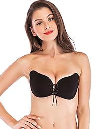 BABYLAB Sticky Bra Strapless Backless Bra Push Up Invisible Bras for Women 2 Pack