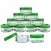 (Quantity: 50 Pieces) Beauticom 5G/5ML Round Clear Jars with GREEN Lids for Scrubs, Oils, Toner, Salves, Creams, Lotions, Makeup Samples, Lip Balms