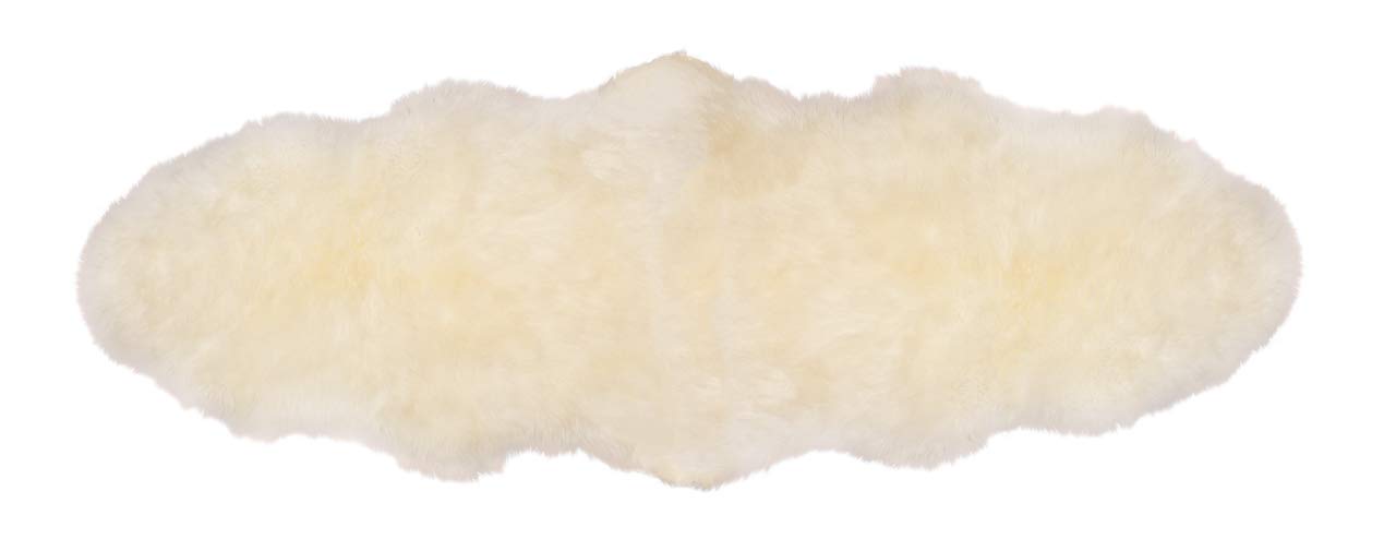 Naturally Sheepskins Double Long Wool Rug 180x55cm New Zealand Sheepskin Wool - Soft, Luxurious & Plush Rug for Living Room, Bedroom & Home Decor - Oeko-Tex® certified (Ivory)