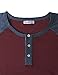 H2H Men's Color Blocked Raglan 3/4 Sleeve Baseball Jersey Knit Shirt WINENAVY US L/Asia XL (CMTTS0174)