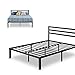 ZINUS 14 Inch Luis Quick Lock Metal Platform Bed Frame with Headboard Mattress Foundation, No Box Spring Needed, King, Black