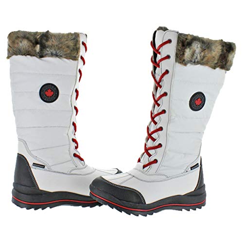 COUGAR Women's Chateau Faux Fur Trim Waterproof Winter Snow Boots White Size 8