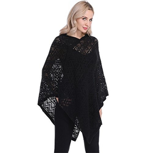Leoparts Women Soft Knitted Pullover V Neck Batwing Poncho Cape Spring Sweater Cloak Shawl