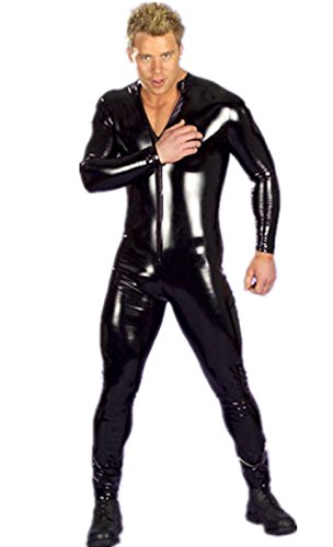 Efashionmx Mens Wet Look Pvc Leather Catsuit Bodysuits
