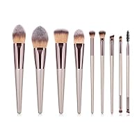 Kidoll 9pcs Makeup Brush Set Loose Powder Brush Foundation Brush Eyebrow Eyelash Lip Brush Cosmetic Brush Set