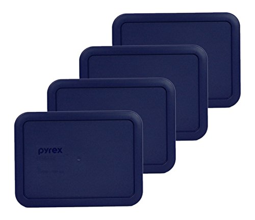 Pyrex 7210-PC Rectangle Dark Blue 3 Cup Storage Lid for Glass Dish (4, Dark Blue)