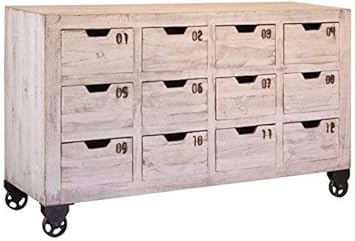 Amazon Com Industrial Rustic Bayshore White Solid Wood Console