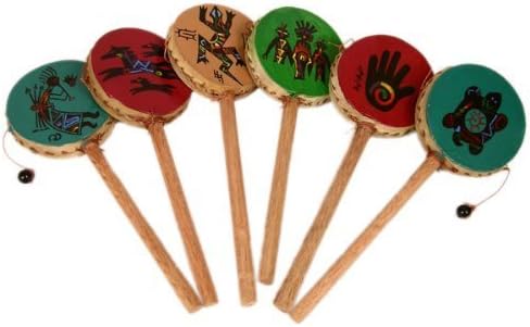 Six Painted Spin Drums~fair Trade~Peru~percussion Music by Sanyork