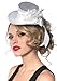 Leg Avenue Satin Top Hat With Flower And Bow Accent, White, One Size