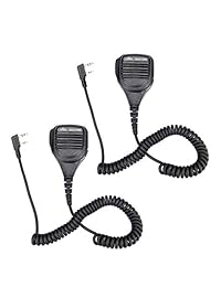 2 Pack xfox 2Pin Platinum Series impermeable Heavy Duty hombro altavoz remoto micrófono para Kenwood Linton Wouxun Baofeng Retevis 2 way Radios Walkie Talkies