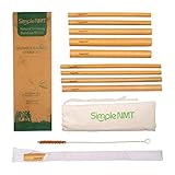 Bamboo Straws drinking Reusable, Natural, Organic & Plastic Free & Biodegradable, 10 Straws 5.5