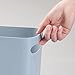 mDesign Plastic Small Trash Can, 1.5 Gallon/5.7-Liter Wastebasket, Narrow Garbage Bin, Handles for Bathroom, Laundry, Home Office - Hold Waste, Recycling, 10