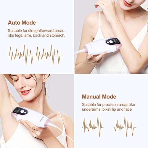IPL Hair Removal System for Women, OOWOLF Permanent Painless 700,000 Flashes Facial Body Professional Hair Remover Device for Bikini line, Legs, Arms, Armpits Wholebody with Manual/Auto Settings