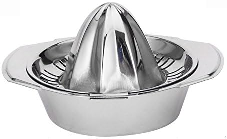 Manual Juicer Lemon Squeezer, Stainless Steel Fruit Lemon Lime Orange Squeezer with Bowl Juicer Strainer