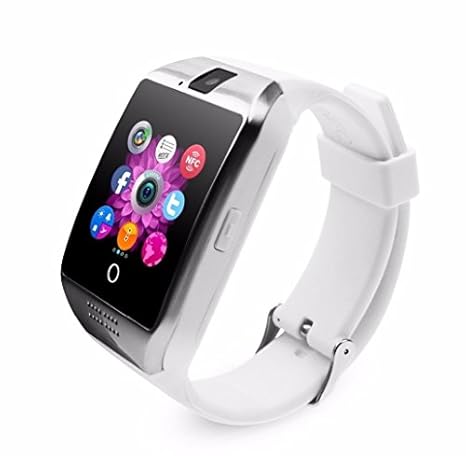 Smart Watch with Camera, Ezone Q18 Bluetooth Smartwatch with Sim Card Slot Fitness Activity Tracker Sport Watch for Android Smartphones (White)