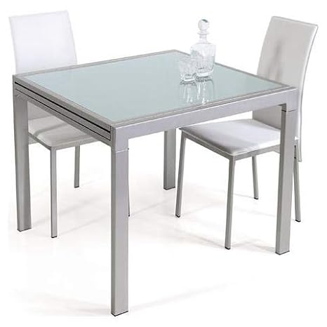 Takestop Tavolo Da Pranzo Vetro Temperato Allungabile Fino 240x85 Cm Gambe Acciaio 120x85 Cm Chiuso Estensibile Design Cucina Soggiorno Salone