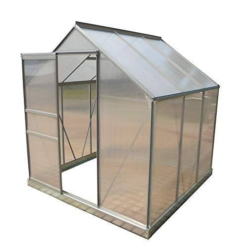 ALEKO GHA003 Outdoor Walk-in Poly-Carbonate Greenhouse with Aluminum Frame 77 x 75 x 77 Inches