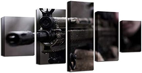 Whian 5 Pcs/Set Cartoon Anime Canvas Painting Mural Art Prints Posters Decor Bedroom Home Decorations Sniper Rifle
