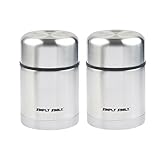 Stainless Steel Insulated Food Container Flask keeps hot or cold for hours, 18 oz (Pack of 2) Selected by Dealmor