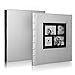 Parah Life Premium 500 Photo Family Wedding Anniversary Baby Vacation Album Sewn Bonded Leather Book Bound Multi Directional 500 4x6 Photos 5 Per Page Large Capacity Deluxe Customizable (Silver)
