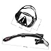 FYU Snorkel Set with Tempered Glass Dry Top Snorkel Set/Anti-Fog Lens, Diving Mask for Adults Women Men Snorkeling Diving