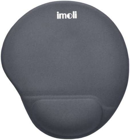 imoli Gel Mouse Pad with Wrist Support, Non Slip Base (Black)