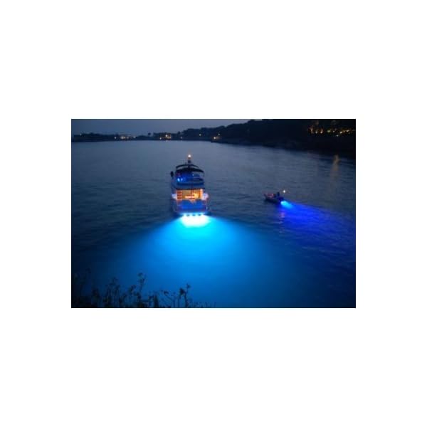 Amarine-made-LED-Underwater-Boat-Surface-Mount-Light-3w-3w-Blue-Bronze-Housing-Waterproof-Ip-68