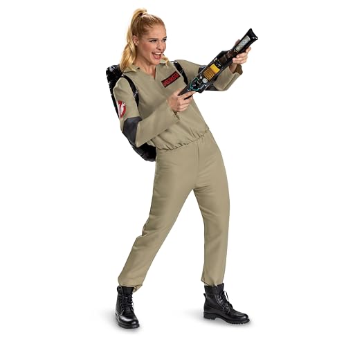 Disguise Adult Ghostbusters Adult Costume, Offiical Ghostbusters Frozen Empire Halloween Costume Jumpsuit