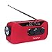 Tiemahun Solar/Hand Cranked Emergency Dynamo Powered AM/FM/NOAA Radio LED Flashlight Lantern 2000mAh Power Bank with Earphone Jack & Battery Power Indicator (Red)